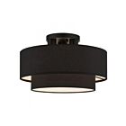 Livex Lighting Bainbridge 50272-04 3-Lumières 120W Noir Plafonnier Semi Encastré