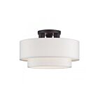 Livex Lighting 50305-07 3-Lumières 120W Bronze et laiton antique Plafonnier semi encastré