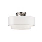 Livex Lighting 50305-91 3-Lumières 120W Nickel brossé Plafonnier semi encastré