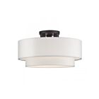 Livex Lighting 50306-07 3-Lumières 120W Bronze et Nickel brossé Plafonnier semi encastré