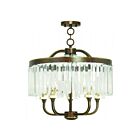 Livex Lighting 50545-64 Ashton 5-lumières 300W Bronze Palacial appliqué à la main Convertible Plafonnier semi encastré ou Lustre