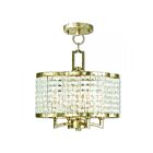 Livex Lighting 50574-28 Grammercy 4-lumières 240W Or d'hiver appliqué à la main Convertible Plafonnier semi encastré ou Lustre