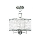 Livex Lighting 50574-91 Grammercy 4-lumières 240W Nickel brossé Convertible Plafonnier semi encastré ou Lustre