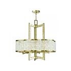 Livex Lighting 50576-28 Grammercy 6-Lumières 360W Or d'hiver appliqué à la main Suspendu