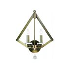 Livex Lighting Diamond 50662-01 120W 2-Lumières Laiton antique Applique Murale