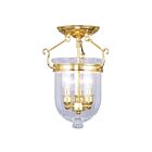 Livex Lighting Jefferson 5081-02 3-Lumières 180W Laiton poli Plafonnier Semi Encastré