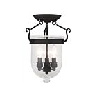 Livex Lighting Jefferson 5081-04 3-Lumières 180W Noir Plafonnier Semi Encastré