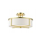 Livex Lighting Wesley 51074-12 3-Lumières 180W Laiton satiné Plafonnier Semi Encastré