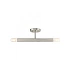 Livex Lighting 51139-91 Copenhagen 2-Lumières 120W Nickel brossé Plafonnier Semi Encastré