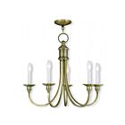 Livex Lighting 5145-01 Cranford 5-lumières 300W Laiton antique Lustre