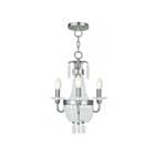 Livex Lighting 51843-91 Valentina 3-lumières 180W Nickel brossé Convertible Plafonnier semi encastré ou Lustre