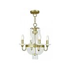 Livex Lighting 51844-28 Valentina 4-lumières 240W Or d'hiver appliqué à la main Convertible Plafonnier semi encastré ou Lustre