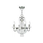 Livex Lighting 51844-91 Valentina 4-lumières 240W Nickel brossé Convertible Plafonnier semi encastré ou Lustre