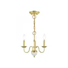 Livex Lighting 52163-02 Windsor 3-lumières 180W Laiton poli avec accent blanc Lustre