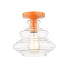 Livex Lighting Everett 52830-77 1-Lumière 60W Orange brillant Plafonnier Semi Encastré