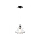 Livex Lighting 52831-68 Everett 1-Lumière 60W Noir brillant avec accents chromés Suspendu