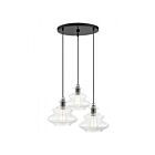 Livex Lighting 52833-68 Everett 3-Lumières 180W Noir brillant avec accents chromés Suspendu