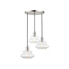 Livex Lighting 52833-91 Everett 3-Lumières 180W Nickel brossé avec accents chromés Suspendu