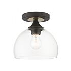 Livex Lighting Glendon 53640-07 1-Lumière 60W Bronze avec finitions en laiton antique Plafonnier Semi Encastré