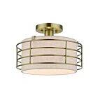 Livex Lighting Blanchard 55117-01 1-Lumière 60W Laiton antique Plafonnier Semi Encastré