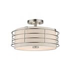 Livex Lighting Blanchard 55118-91 3-Lumières 180W Nickel brossé Plafonnier Semi Encastré