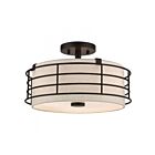Livex Lighting Blanchard 55118-92 3-Lumières 180W Bronze anglais Plafonnier Semi Encastré