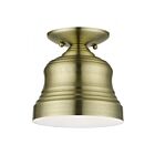 Livex Lighting Endicott 55909-01 1-Lumière 60W Laiton antique Plafonnier Semi Encastré
