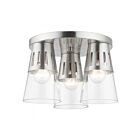 Livex Lighting Brynhurst 56454-91 3-Lumières 180W Nickel brossé Plafonnier