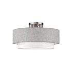 Livex Lighting 60014-91 3-Lumières 120W Nickel brossé Plafonnier semi encastré