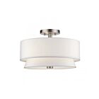 Livex Lighting 60026-91 3-Lumières 120W Nickel brossé Plafonnier semi encastré