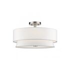 Livex Lighting 60027-91 4-Lumières 160W Nickel brossé Plafonnier semi encastré