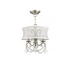 Livex Lighting 6303-91 Newcastle 3-Lumières 180W Nickel brossé Cabriolet Plafonnier semi-encastré ou Suspendu