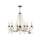 Livex Lighting 6516-71 Pennington 6-lumières 360W Bronze doré vénitien appliqué à la main Lustre
