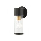 Livex Lighting 71921-07 Atlantic 1-lumière 60W Bronze avec accents au fini or antique Lanterne murale d'extérieur