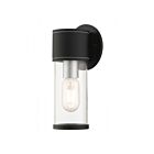 Livex Lighting 71921-14 Atlantic 1-lumière 60W Noir texturé avec accents au fini argent antique Lanterne murale d'extérieur