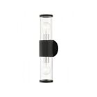 Livex Lighting 71922-14 Atlantic 2-lumières 120W Noir texturé avec accents au fini argent antique Lanterne murale d'extérieur