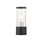 Livex Lighting Atlantic 71924-14 1-Lumière 60W Noir texturé avec finitions argentées antiques. Lanterne de poteau extérieure