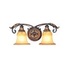 Livex Lighting 8552-63 2-lumières 120W Bronze et feuille d'or vieillie Luminaire de vanité