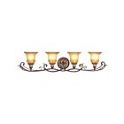 Livex Lighting 8554-63 4-lumières 240W Bronze et feuille d'or vieilli Luminaire de vanité
