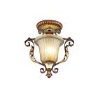 Livex Lighting 8578-63 1-Lumière 60W Bronze et feuille d'or vieillie Plafonnier semi encastré
