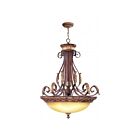 Livex Lighting 8587-63 4-lumières 400W Bronze et feuille d'or vieillie Suspendu