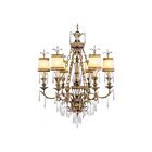 Livex Lighting 8806-65 Bella 6-lumières 360W Feuille d'or vintage peinte à la main Lustre