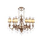 Livex Lighting 8807-65 Bella 6-lumières 360W Feuille d'or vintage peinte à la main Lustre