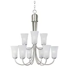 Maxim Lighting 10046FTSN Logan 9-Lumières 540W Nickel satiné Incandescence Lustre