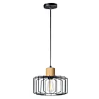 Maxim Lighting 10068BKNWD Bjorn 1-Lumière 60W Noir/Bois naturel Suspendu