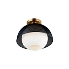 Maxim Lighting 10083WTBKSBR Perf 1-lumière 60W Noir/Laiton satiné Plafonnier encastré