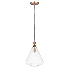 Maxim Lighting 10101CLWOAB Abbott 1-Lumière 60W Chêne patiné/laiton antique Suspendu