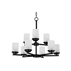 Maxim Lighting 10206FTBK Corona 9-Lumières 540W Noir Incandescence Lustre