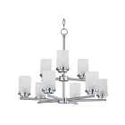 Maxim Lighting 10206FTSN Corona 9-Lumières 540W Nickel satiné Incandescence Lustre
