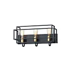 Maxim Lighting Liner 10243BKSBR 3-lumières 60W Noir/Laiton satiné Vanité